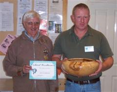 Tony Handford receiving the runner up certificate from Dave Reeks